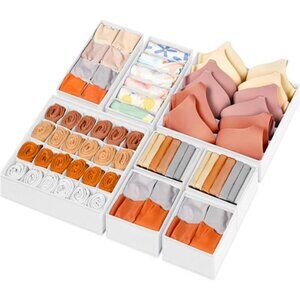 Drawer Organizer Clothes 8 Pack Dresser Storage Bins Underwear Socks
